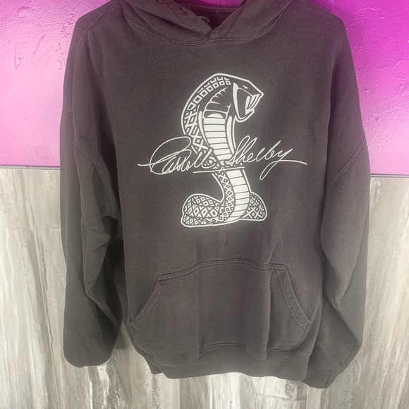 JH Design Other - Men's Carroll Shelby Cobra Pullover Hoodie Black Printed Logo XL.